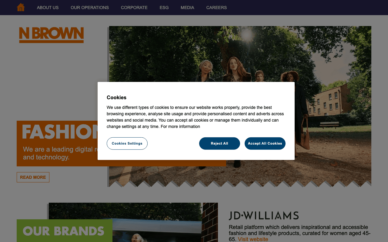 Site do projeto N Brown Group
